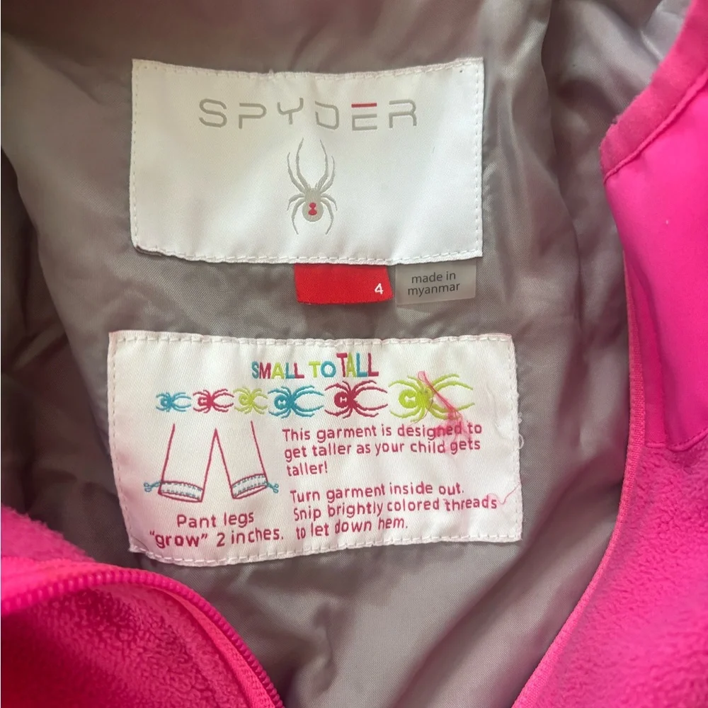 Spyder Kids Bright Pink Overalls - Picture 3 of 3